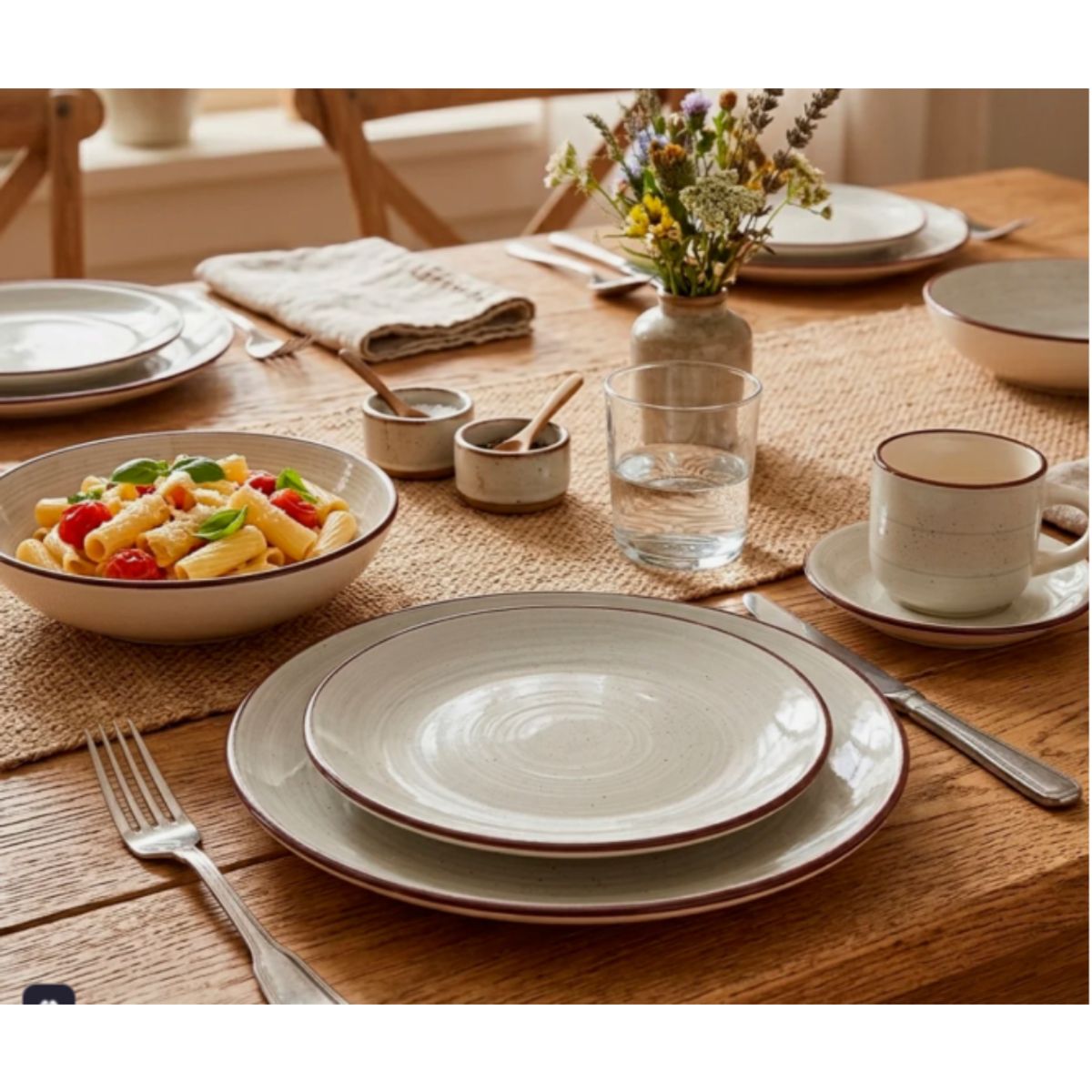 GENERICO - Set De Vajilla Ceramica 30 Piezas Lorenza Beige Gres