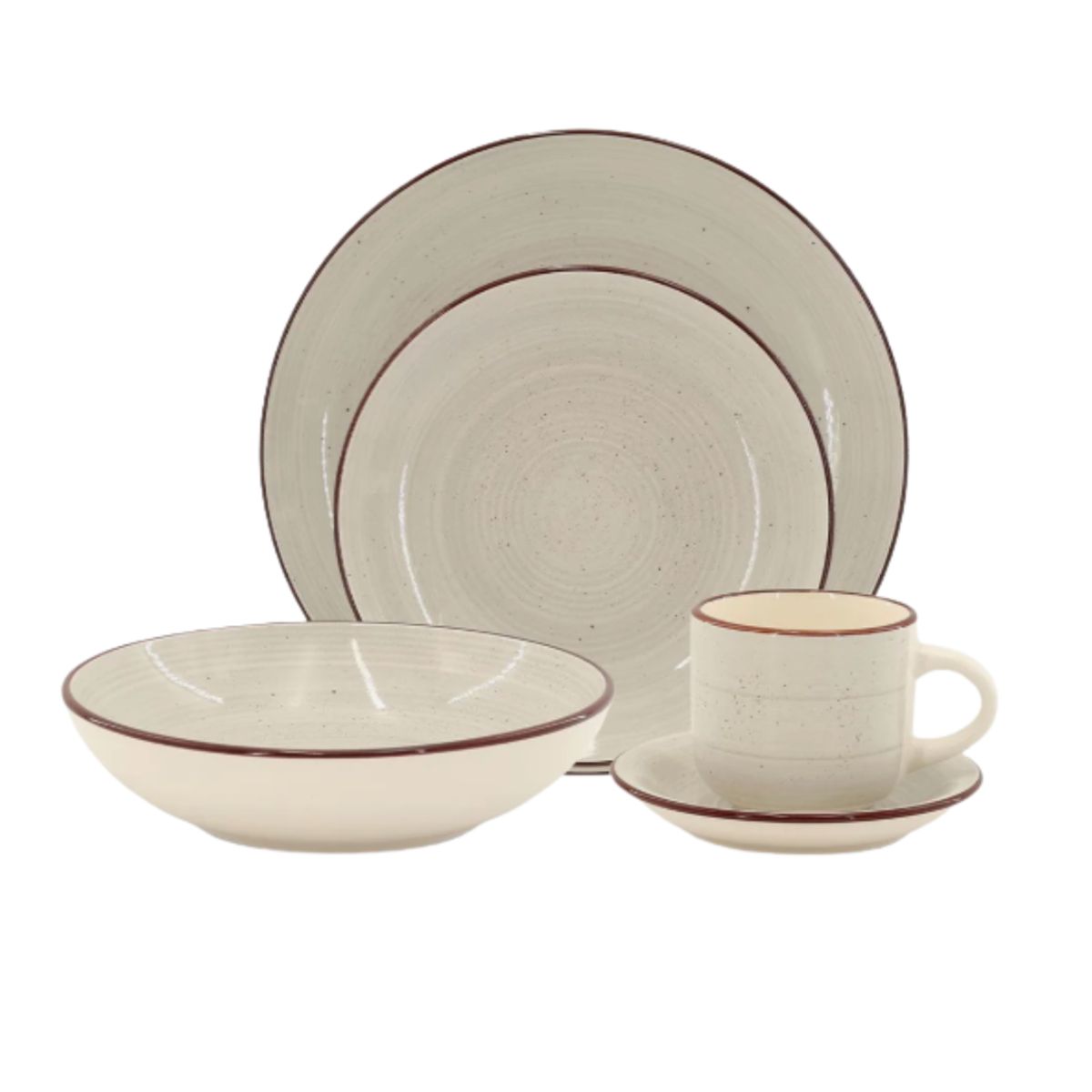 GENERICO - Set De Vajilla Ceramica 30 Piezas Lorenza Beige Gres