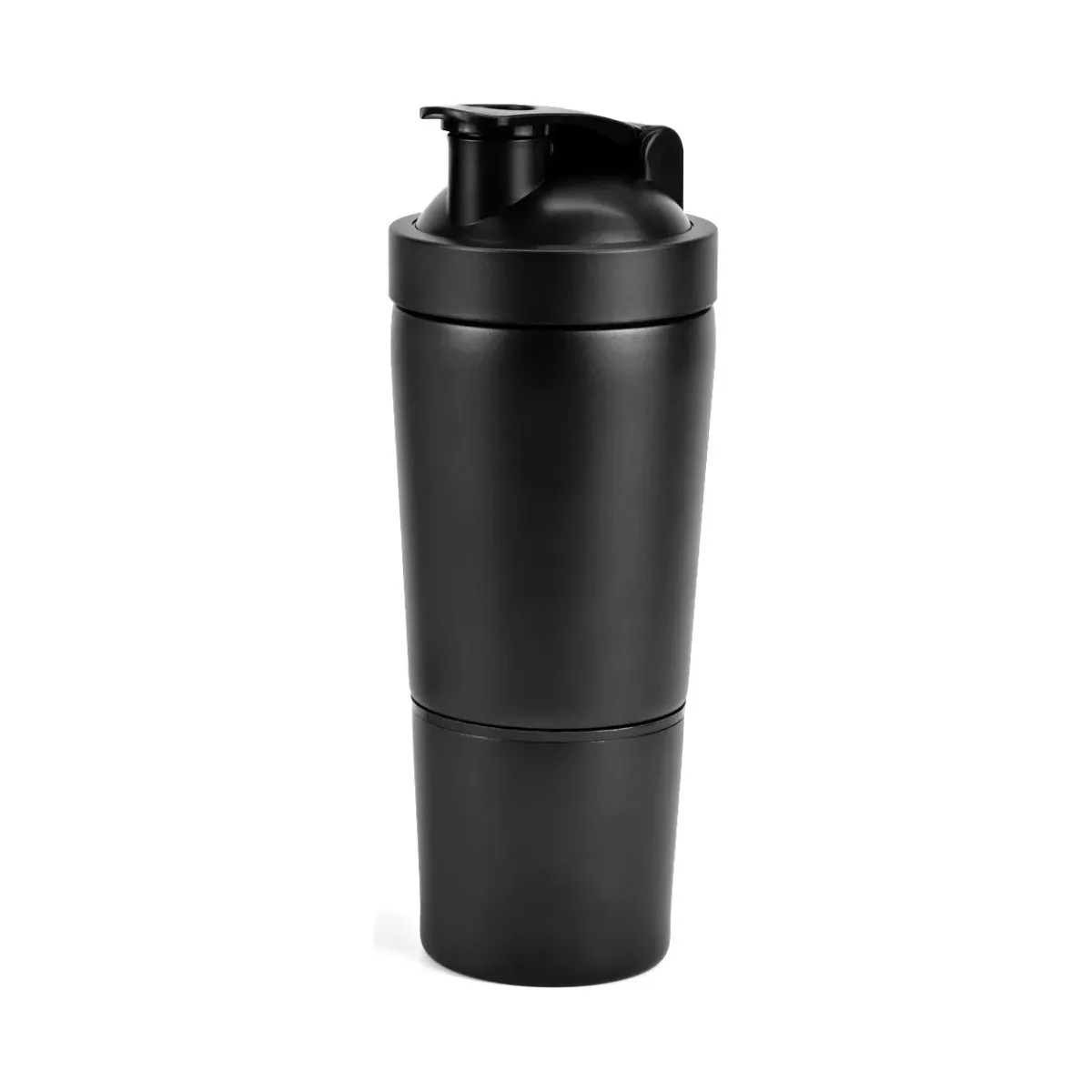 GENERICO - Shaker Térmico 500 Ml Con Compartimento Para Proteína Negro BELUG