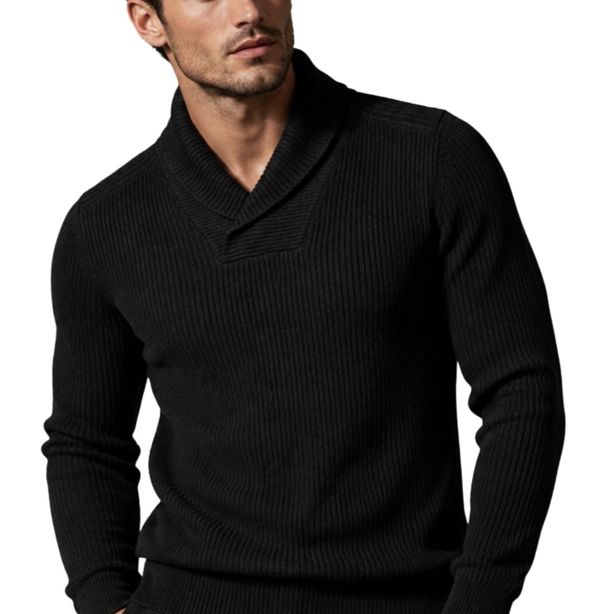 LOOK SHOP - Sweater Hombre Lana. Chaleco Cuello V Tejido Calidad Premium 7262