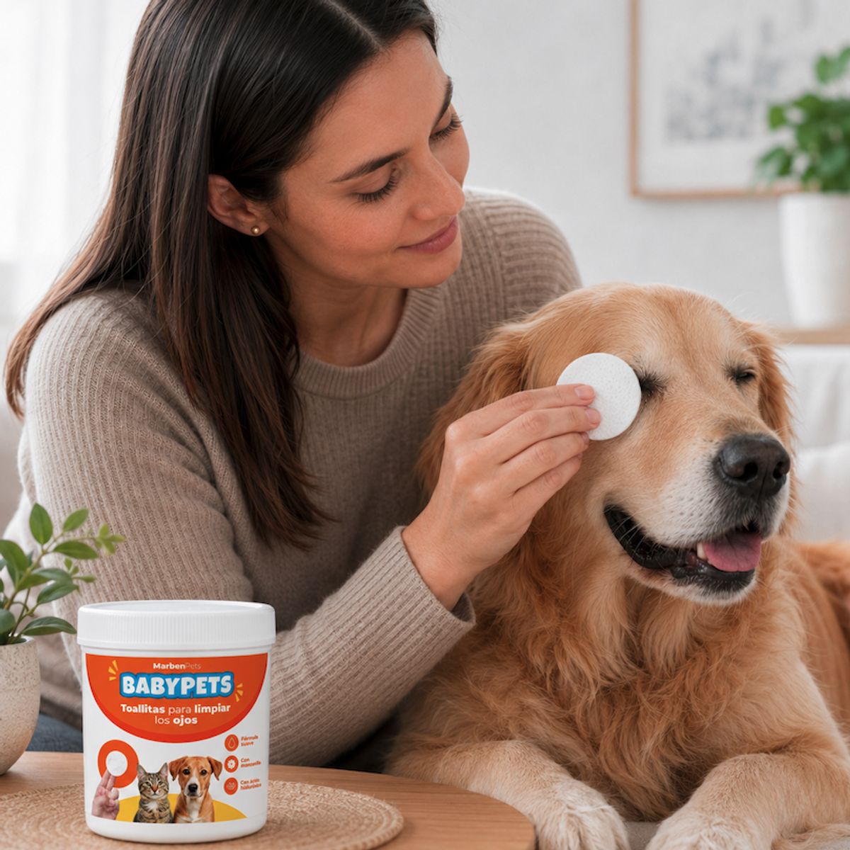 MARBEN PETS - Babypets Toallitas Limpiador Para Ojos Perros Y Gatos 100 Un