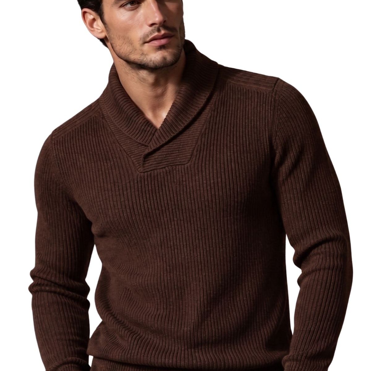 LIKE SHOP - Sweater Hombre Lana. Chaleco Cuello V Tejido Calidad Premium 7262