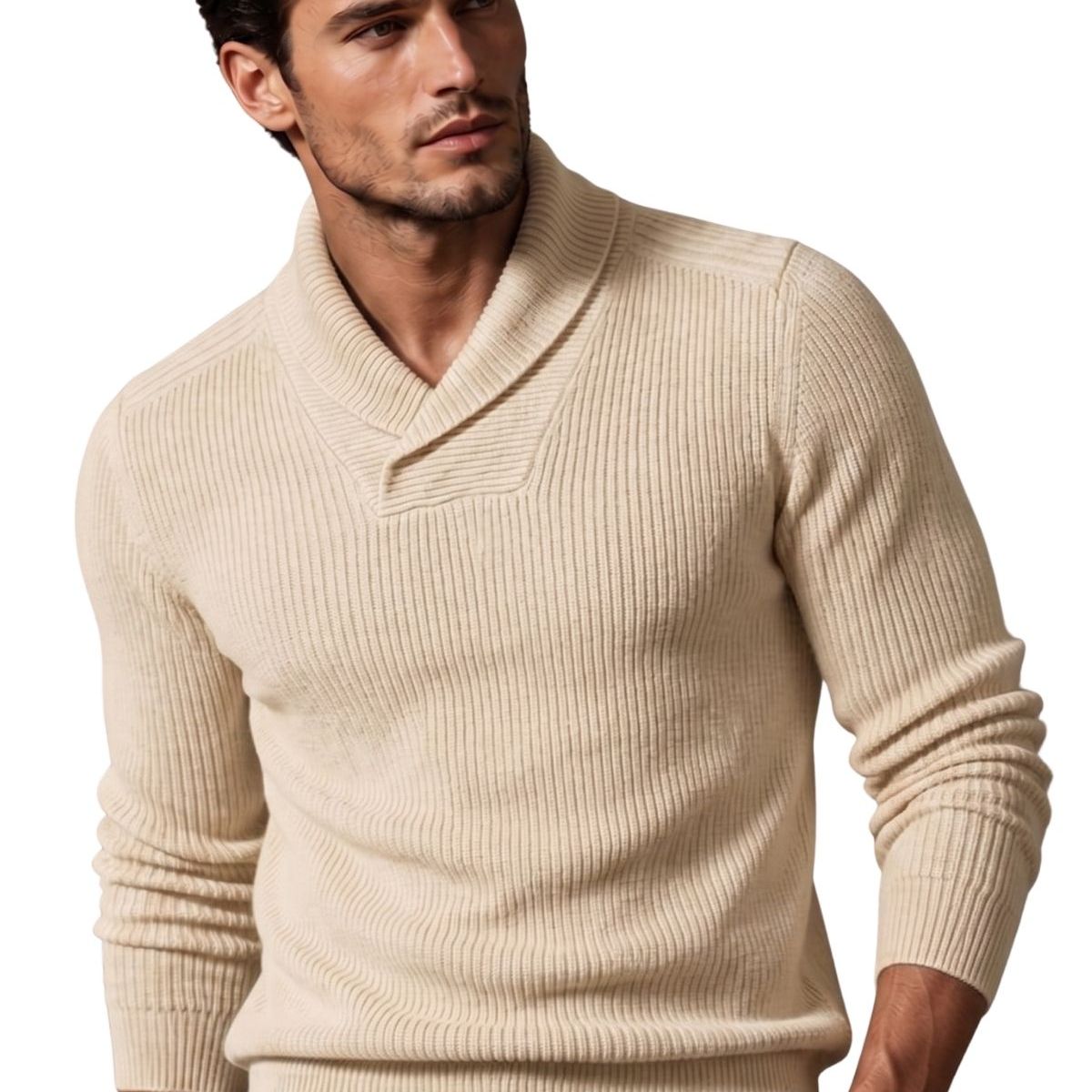 LIKE SHOP - Sweater Hombre Lana. Chaleco Cuello V Tejido Calidad Premium 7262