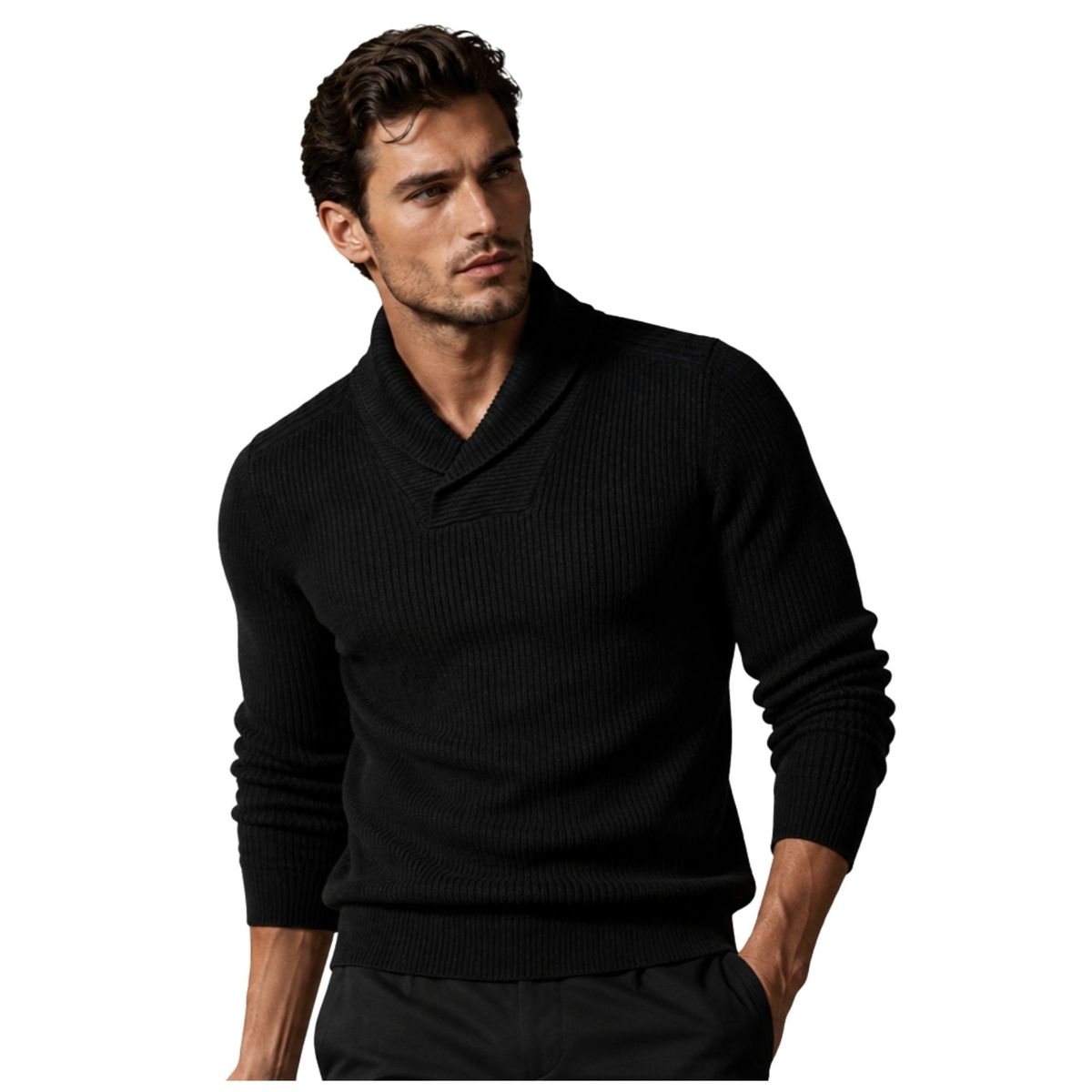 LIKE SHOP - Sweater Hombre Lana. Chaleco Cuello V Tejido Calidad Premium 7262
