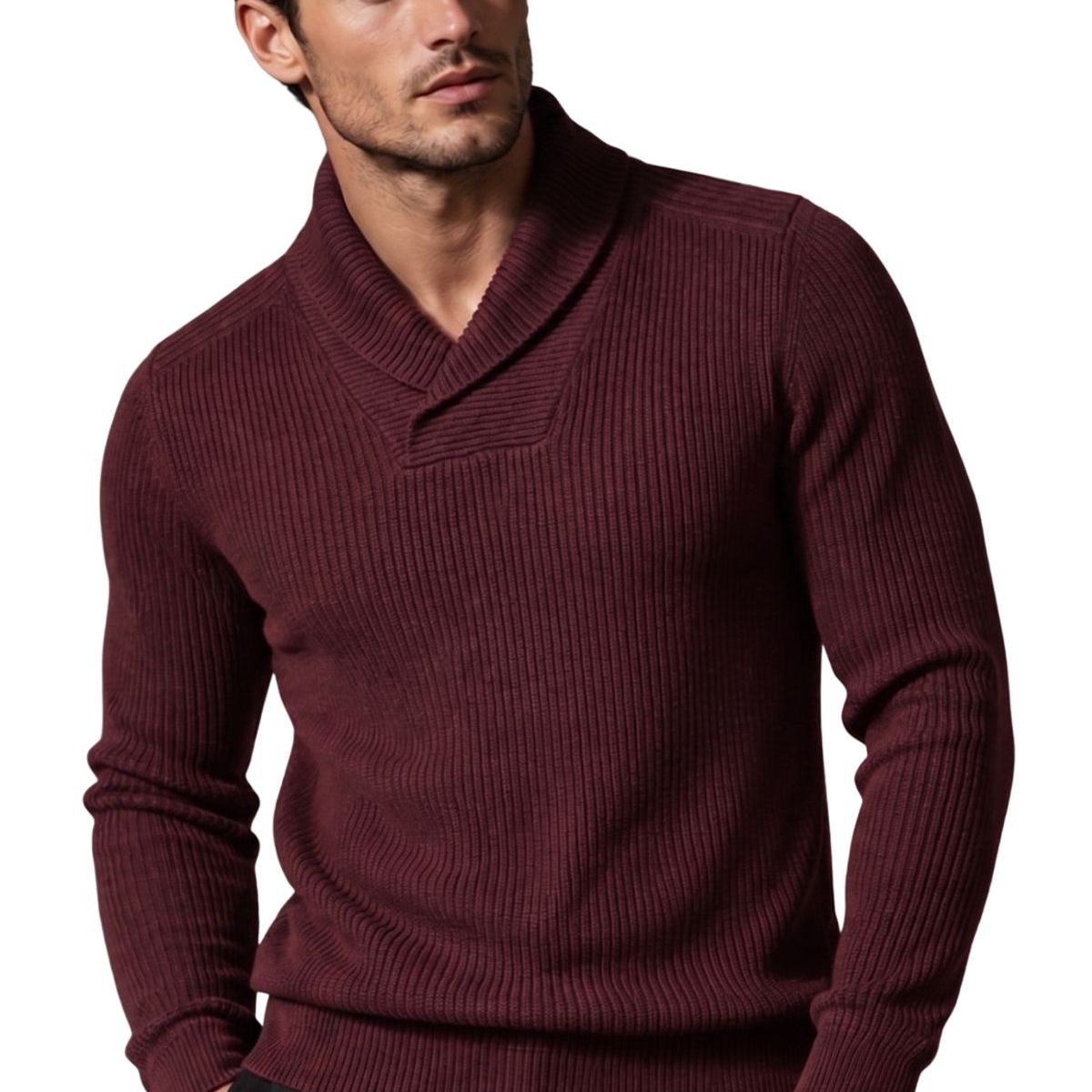 LIKE SHOP - Sweater Hombre Lana. Chaleco Cuello V Tejido Calidad Premium 7262