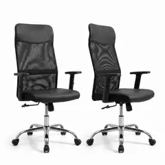 GENERICO - Pack 2 Sillas De Oficina Ejecutiva Ergonómica Base Cromada