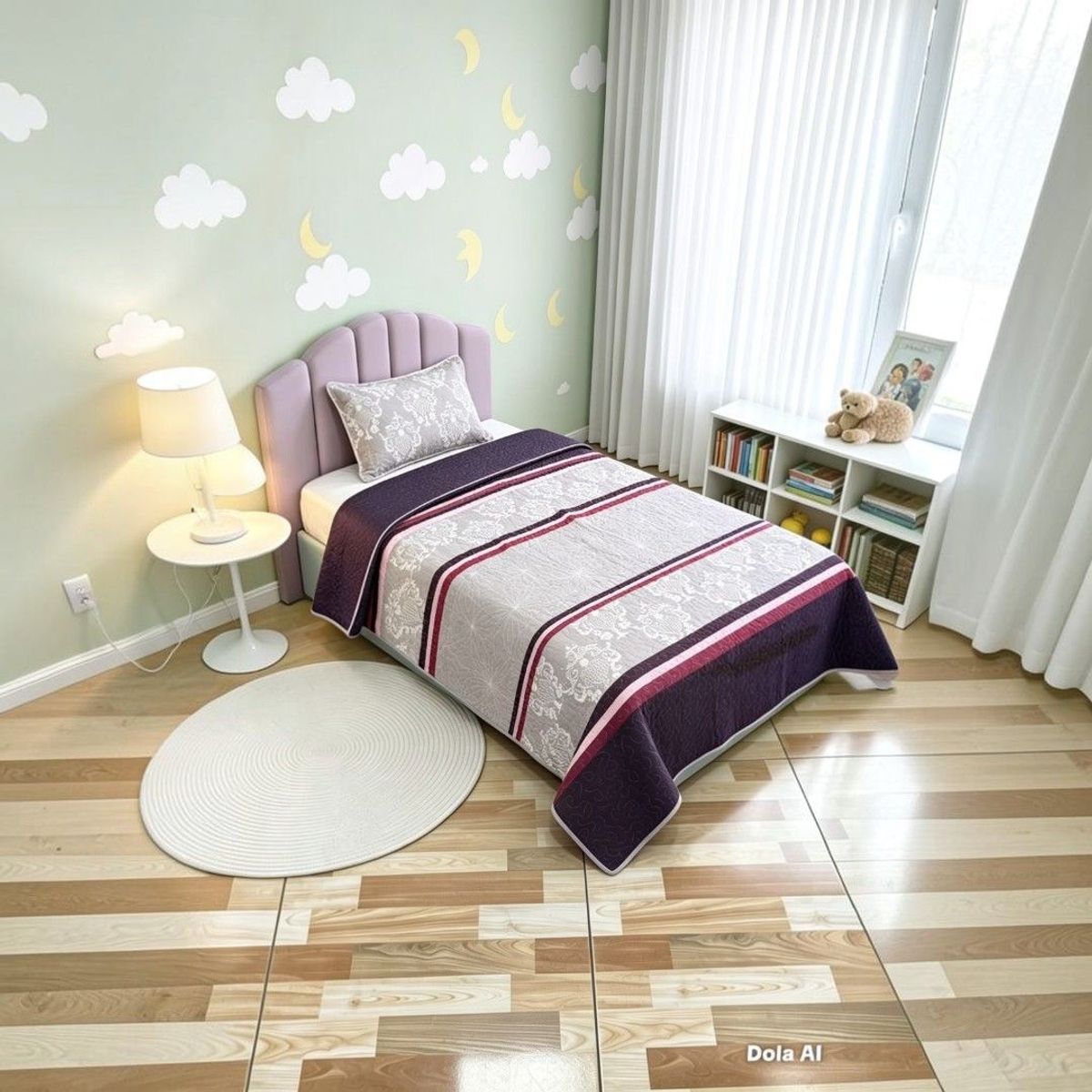 GENERICO - Cubrecama Quilt De Algodón Plaza y Media Con Diseño