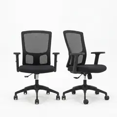 GENERICO - Pack 2 Sillas De Escritorio Ergonómica Malla Soporte Lumbar