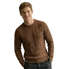 LOOK SHOP - Sweater Hombre Chaleco Lana. Diseño Trenzado Invierno 7261