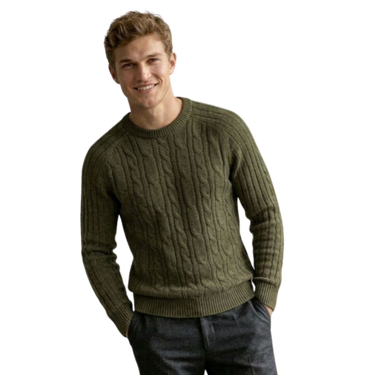 LOOK SHOP - Sweater Hombre Chaleco Lana. Diseño Trenzado Invierno 7261