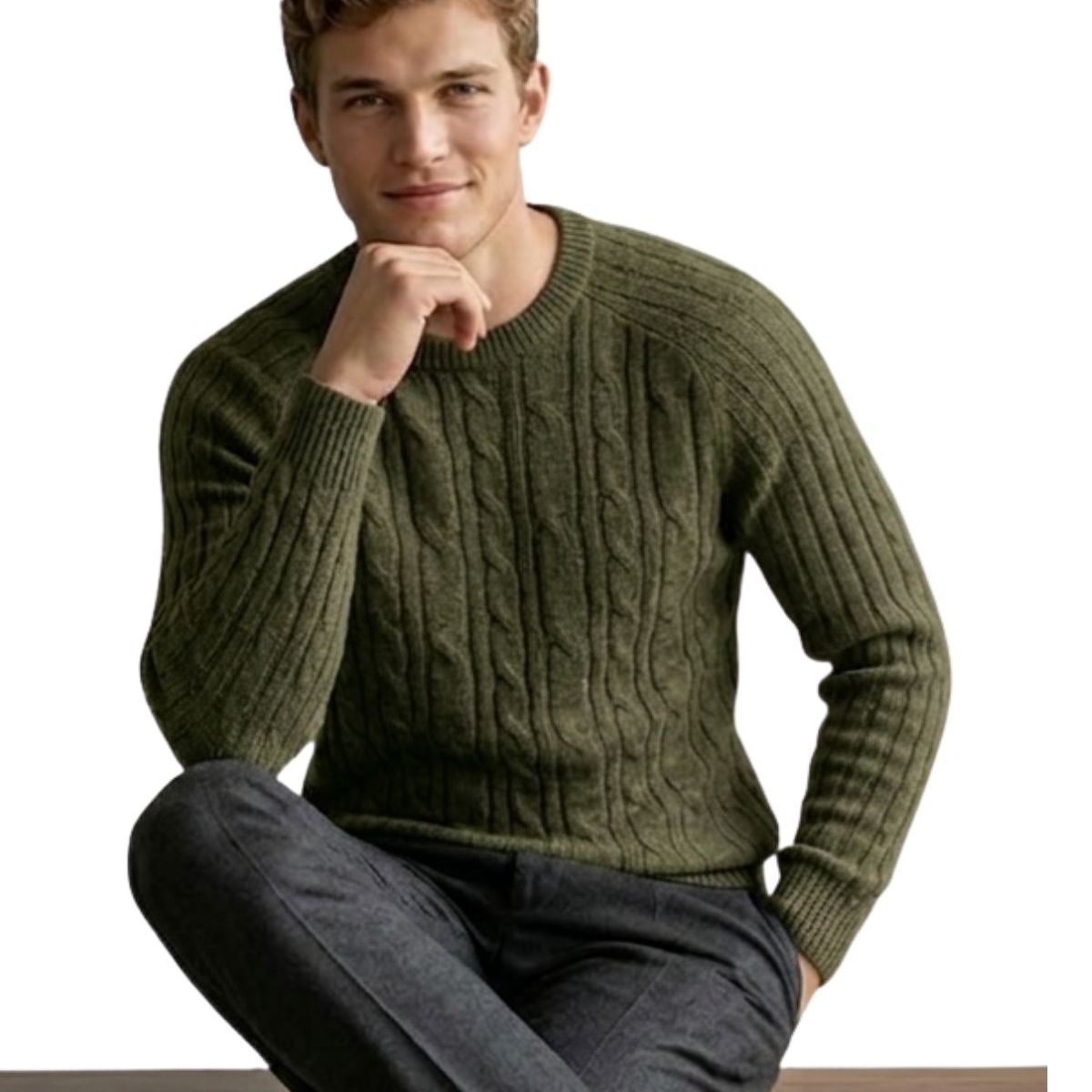 LOOK SHOP - Sweater Hombre Chaleco Lana. Diseño Trenzado Invierno 7261