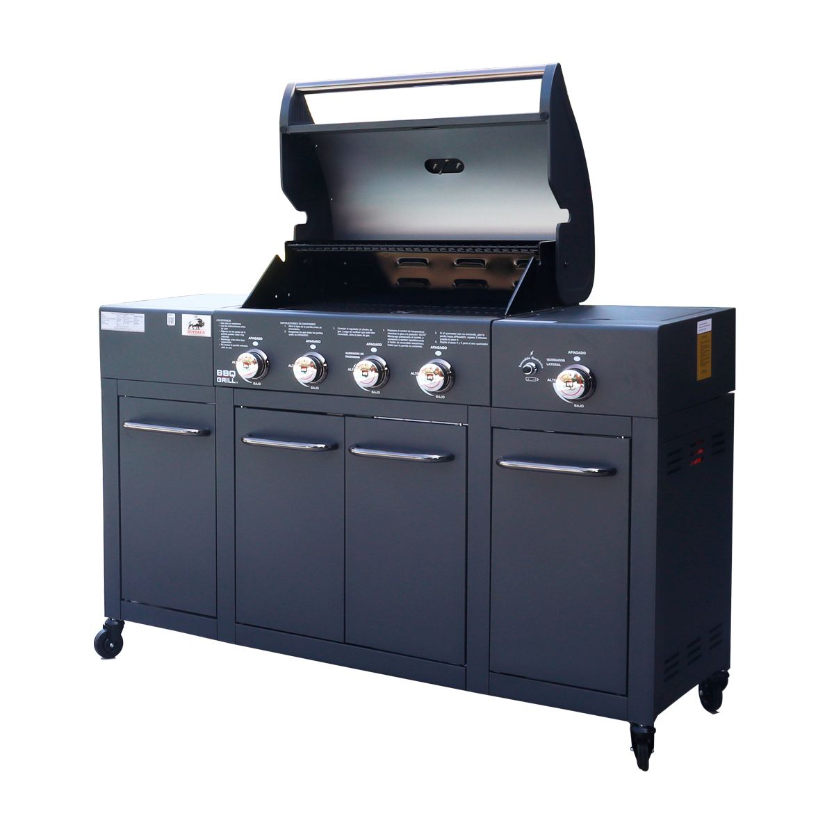 BBQ GRILL - Parrilla Gas Buffalo Grey 4+1 Q + Funda de Regalo