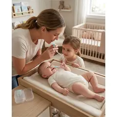 GENERICO - Aspirador Nasal de Silicona con Succión Manual y Limpiador