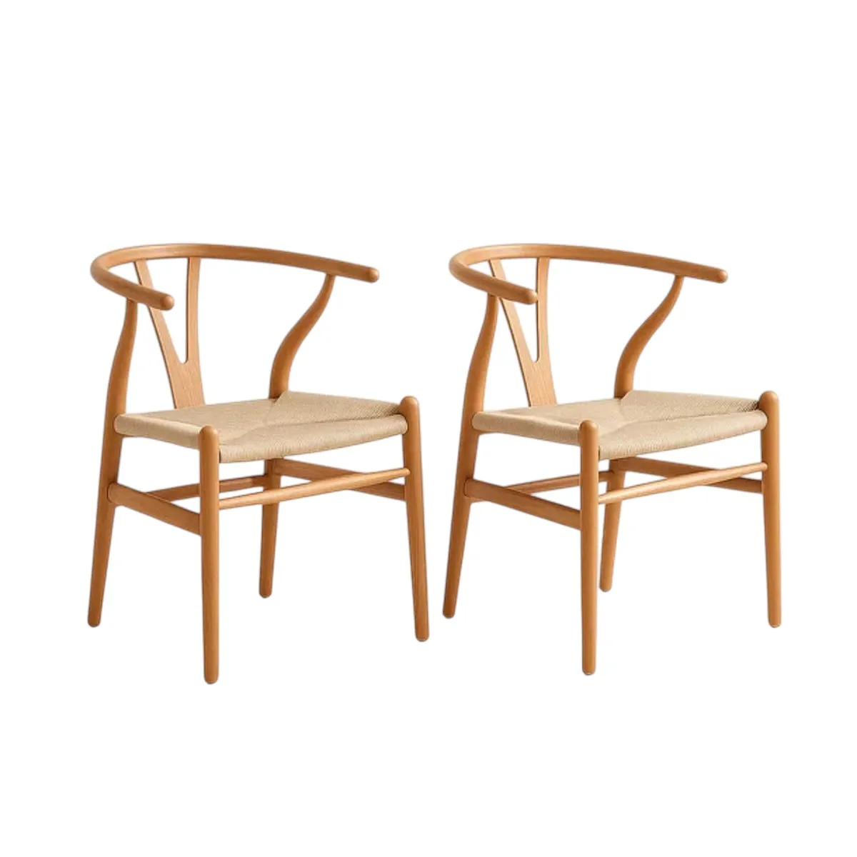 SPACEZAT - et De 2 Sillas Wishbone Metal Y Cuerda