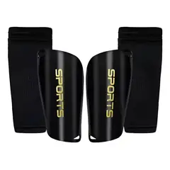 GENERICO - Canilleras De Futbol Con Manga Protectora adulto negro talla l