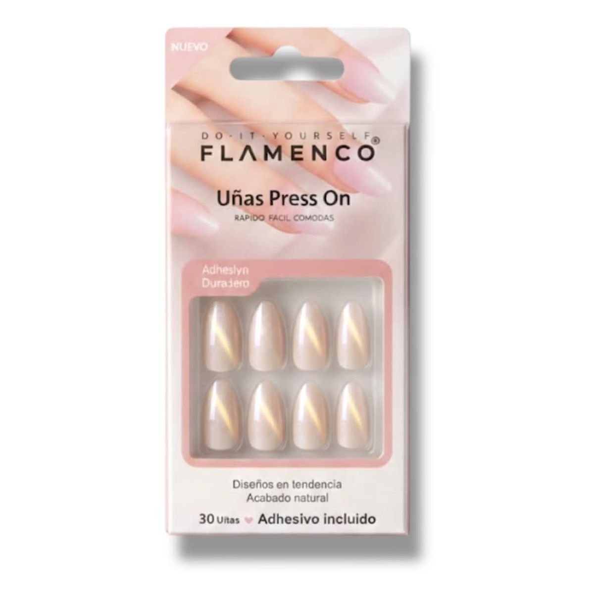 FLAMENCO - Uñas Press - On Con Ojo De Gato