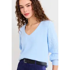 IO - Sweater Liso Mujer Celeste