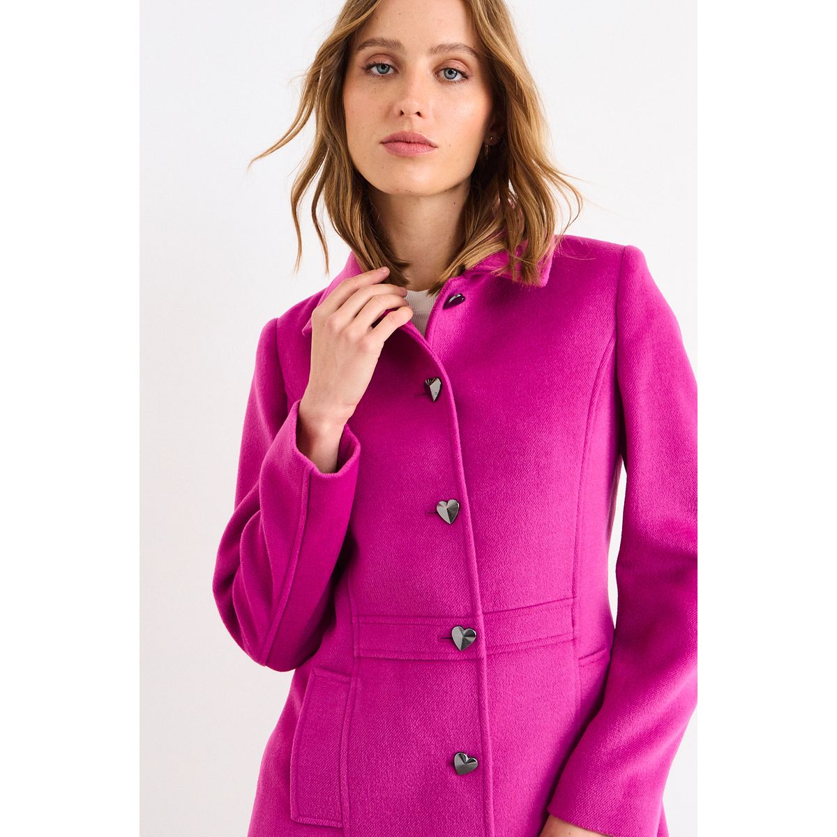 IO - Chaqueton Liso Mujer Fucsia Io