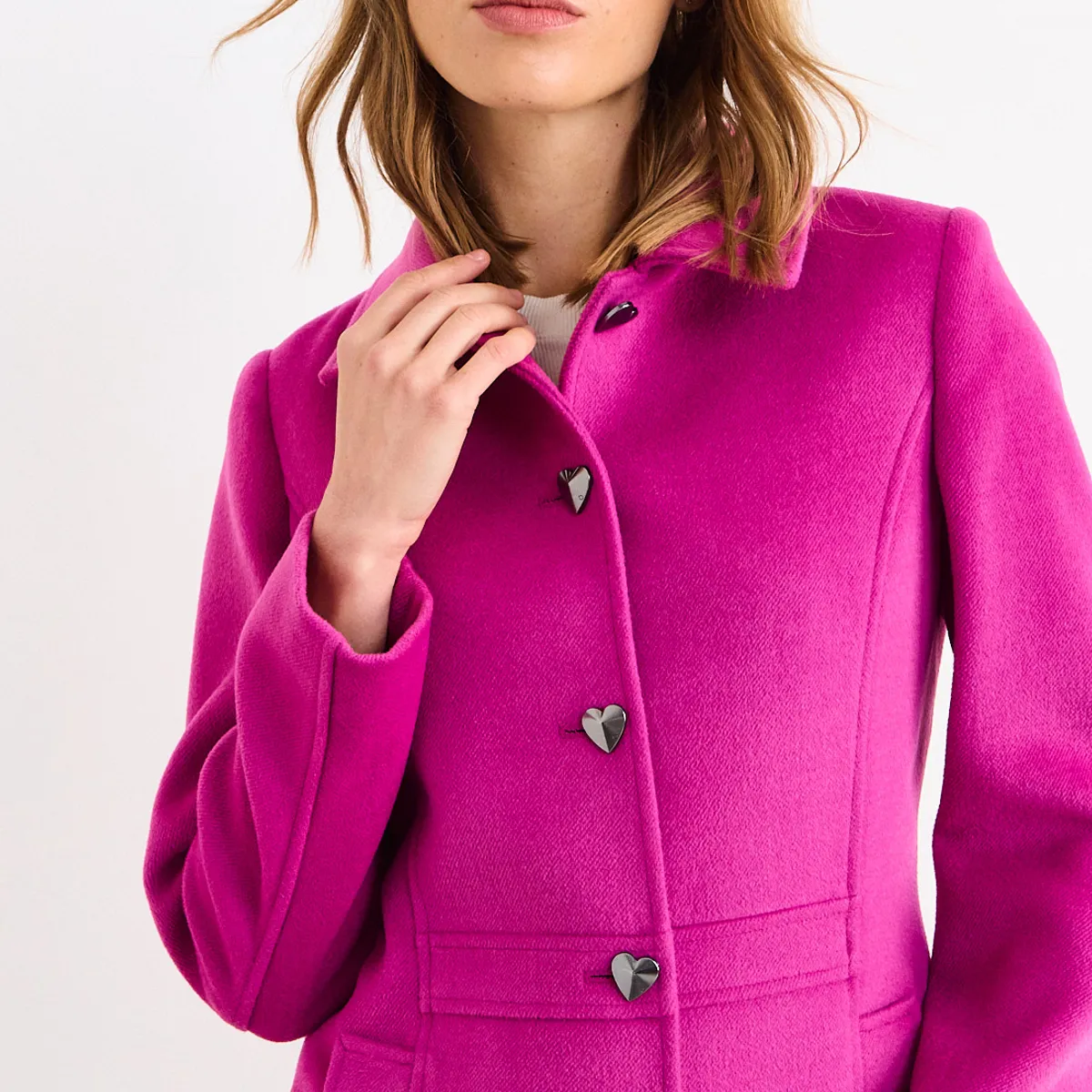 IO - Chaqueton Liso Mujer Fucsia Io
