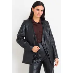 IO - Blazer Liso Mujer Negro