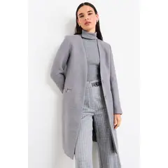 IO - Chaqueton Liso Mujer Gris