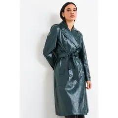IO - Trench Liso Mujer Verde Oliva