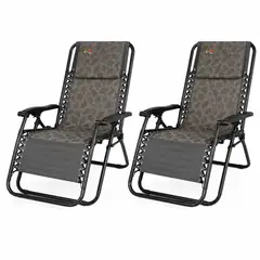 GENERICO - PACK DE 2 SILLA REPOSERA VERDE ESTAMPADO PLAYA Y CAMPING