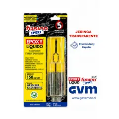 FUSION - EPOXY Adhesivo Epóxico Transparente 5 Minutos 30 g