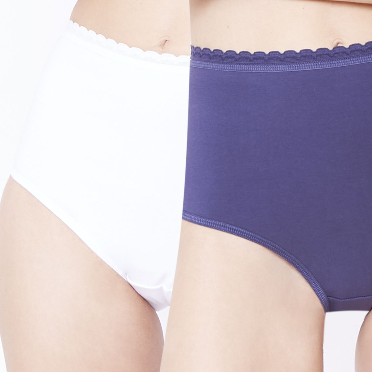 INTIME - Pack De 2 Calzones Intime Cintura Alta Detalle Encaje Mujer