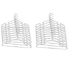 GENERICO - Pack 20 Perchas de Acero Inoxidable Colgadores de Ropa Metálicos