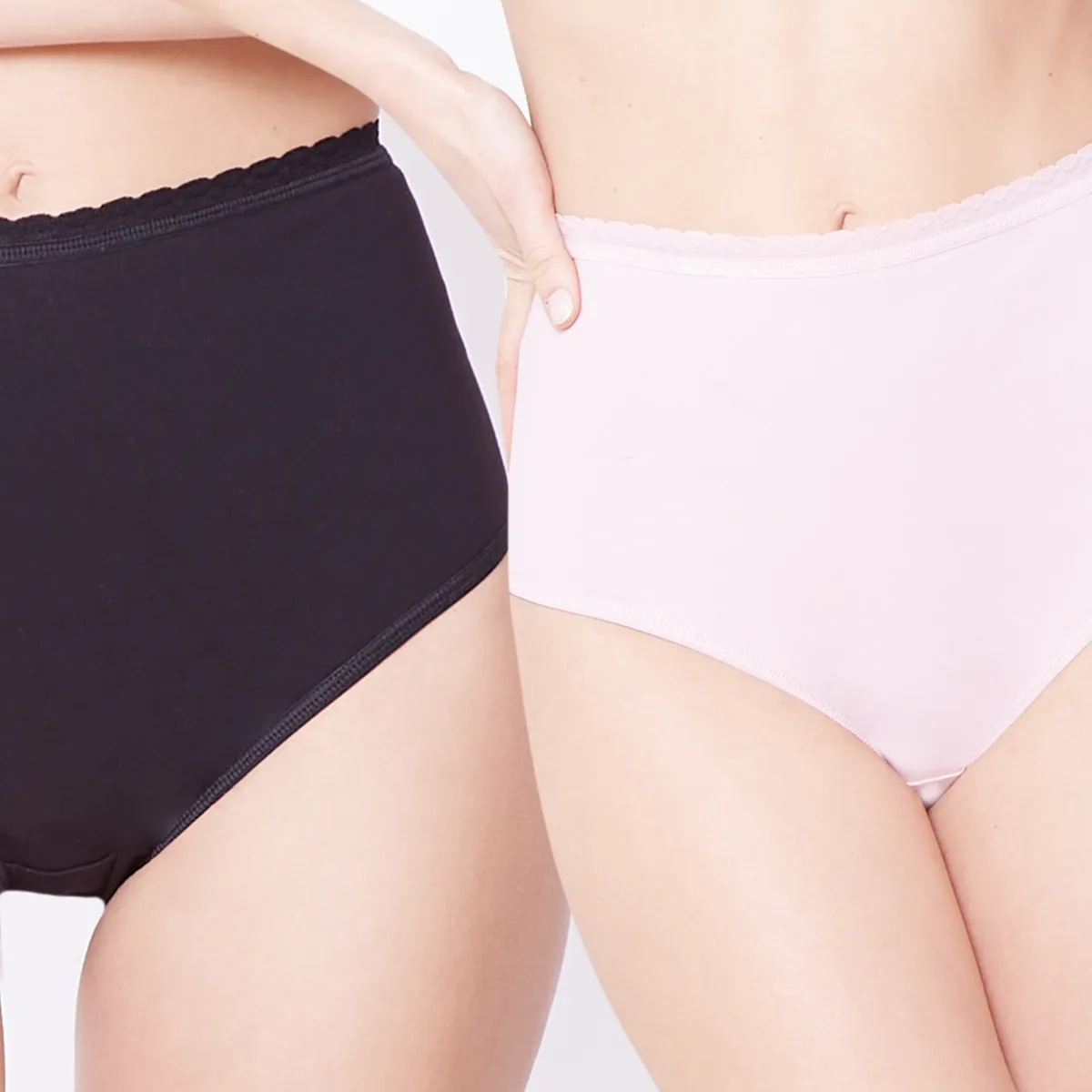 INTIME - Pack De 2 Calzones Intime Cintura Alta Detalle Encaje Mujer