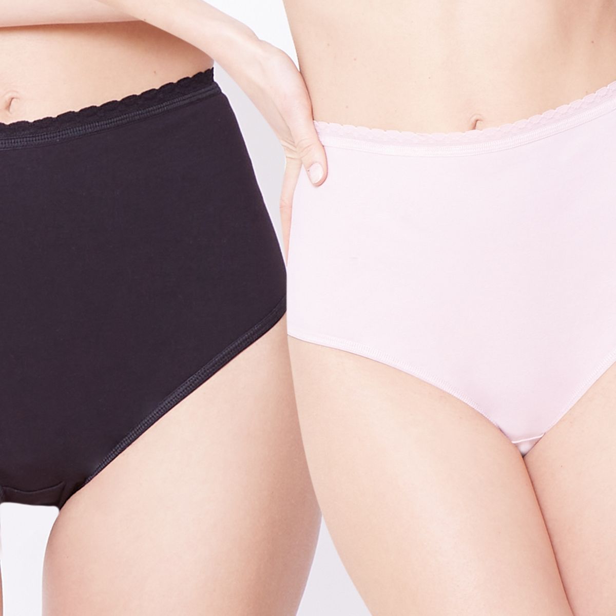 INTIME - Pack De 2 Calzones Intime Cintura Alta Detalle Encaje Mujer