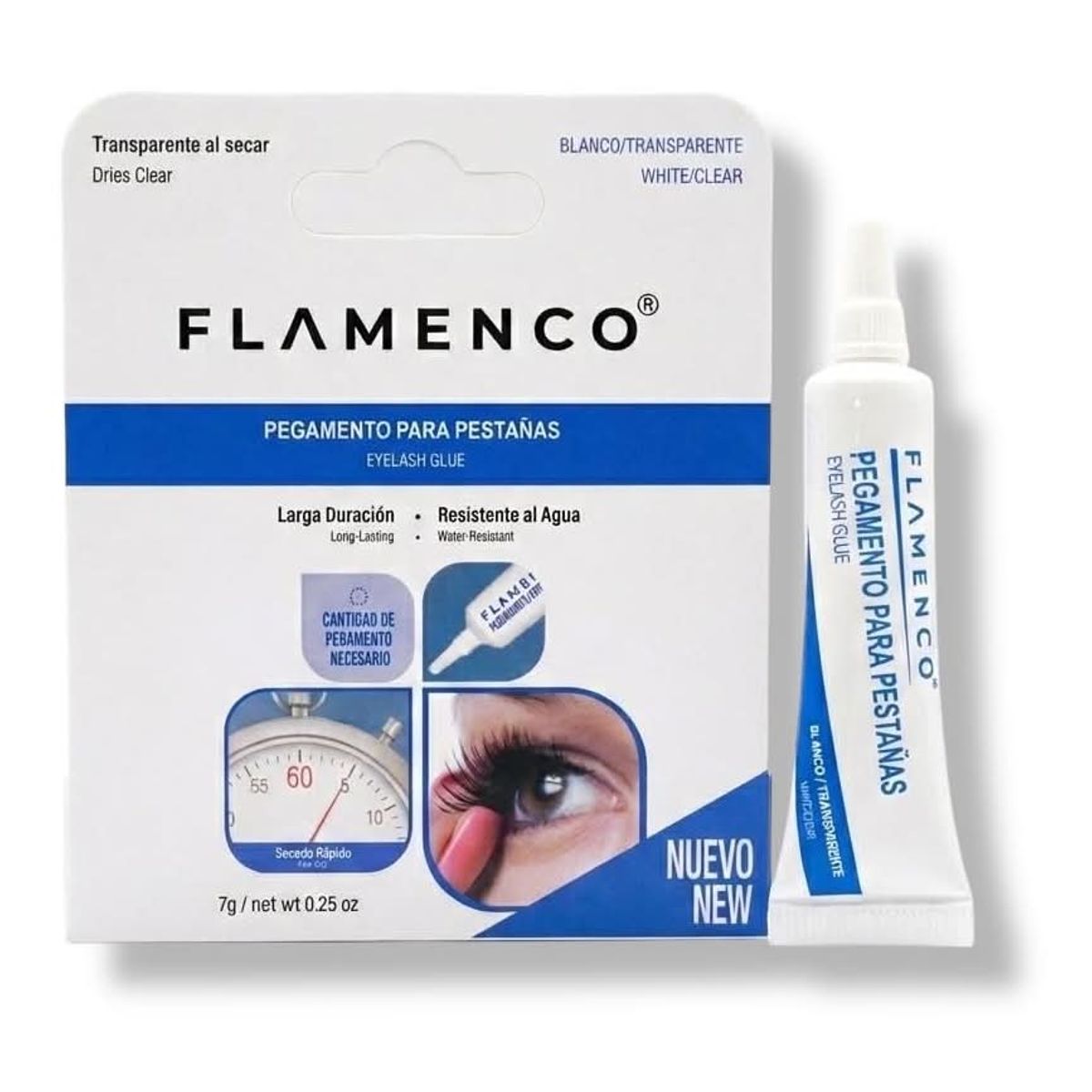 FLAMENCO - Pegamento Para Pestañas Postizas Transparente De Larga Duración