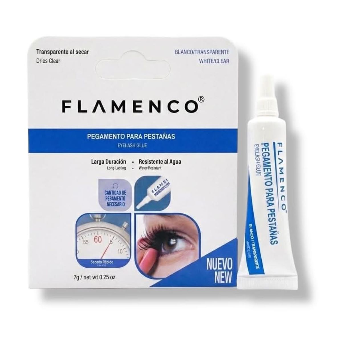 FLAMENCO - Pegamento Para Pestañas Postizas Transparente De Larga Duración