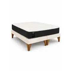 GENERICO - Base 2 Plazas Blanco + Colchon
