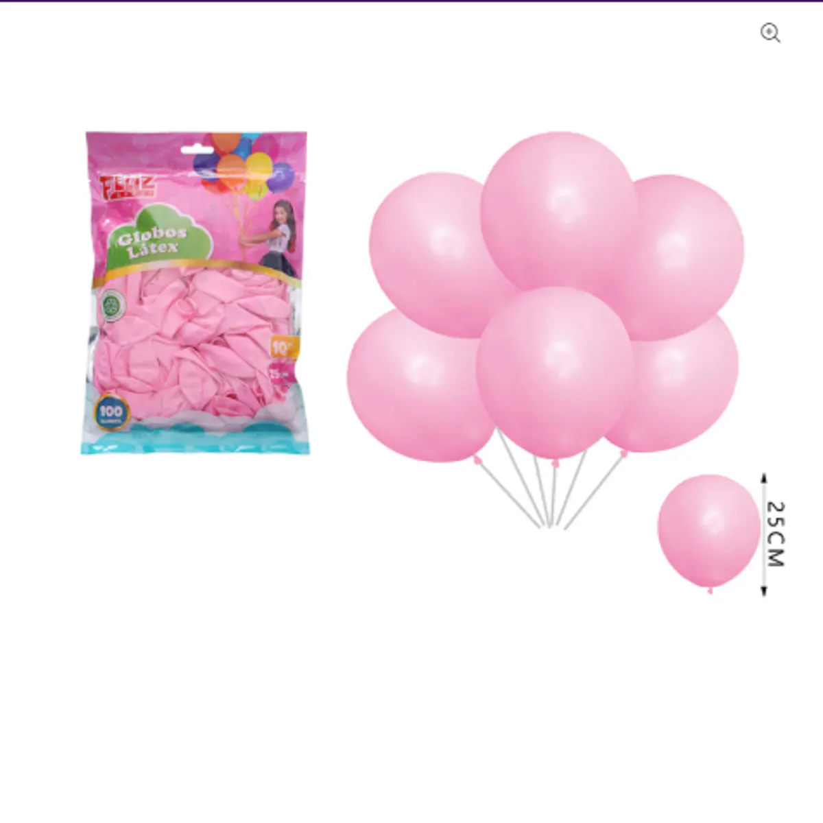 GENERICO - Globos Rosadito 25cm 100 Unidades