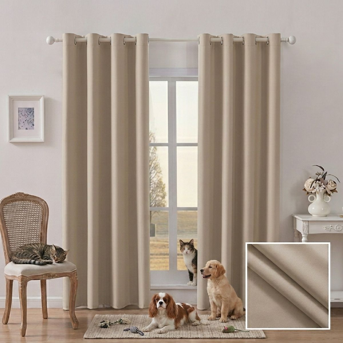 GENERICO - Set Cortinas Blackout 140x230cm 2 Paños 31