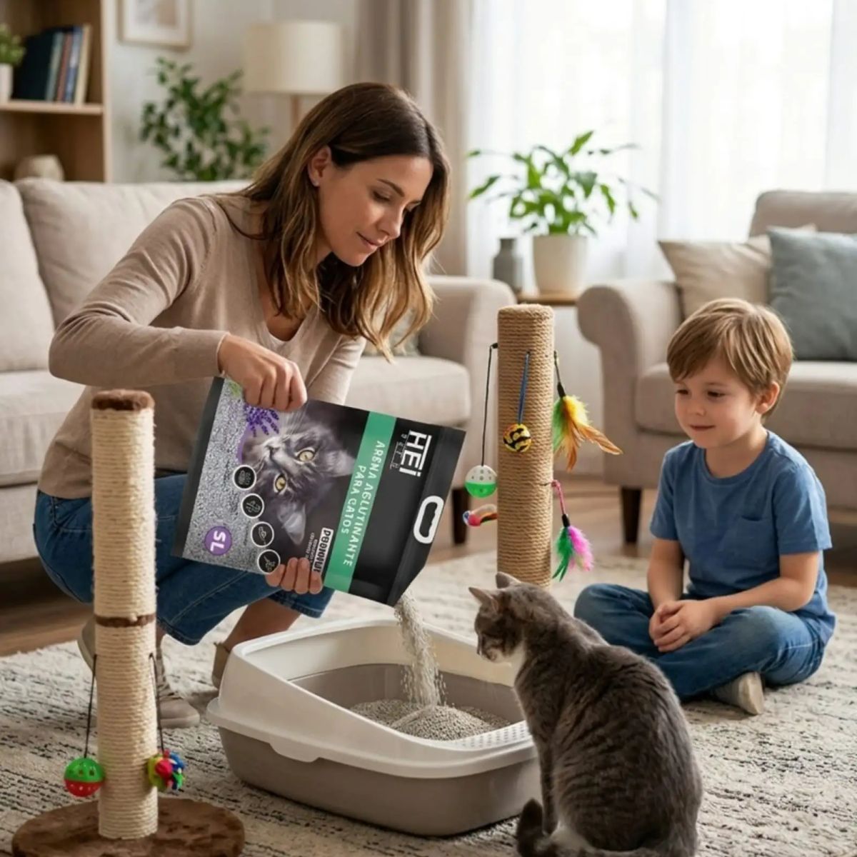 GENERICO - Arena Sanitaria Gatos Carbon Activo Lavanda 5L