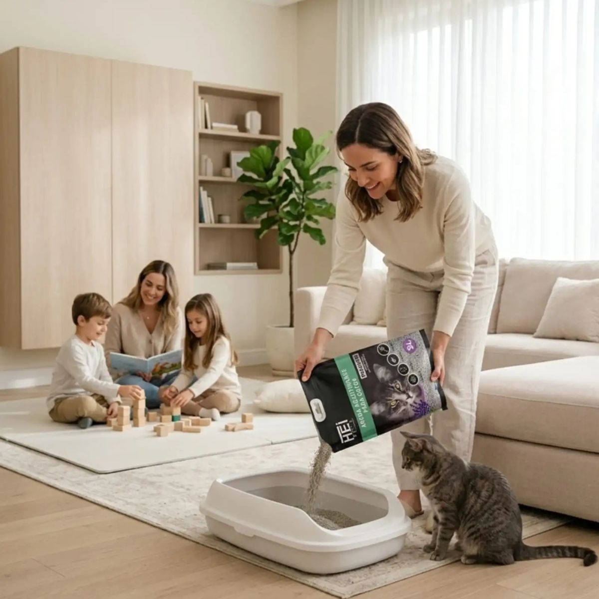 GENERICO - Arena Sanitaria Gatos Carbon Activo Lavanda 5L