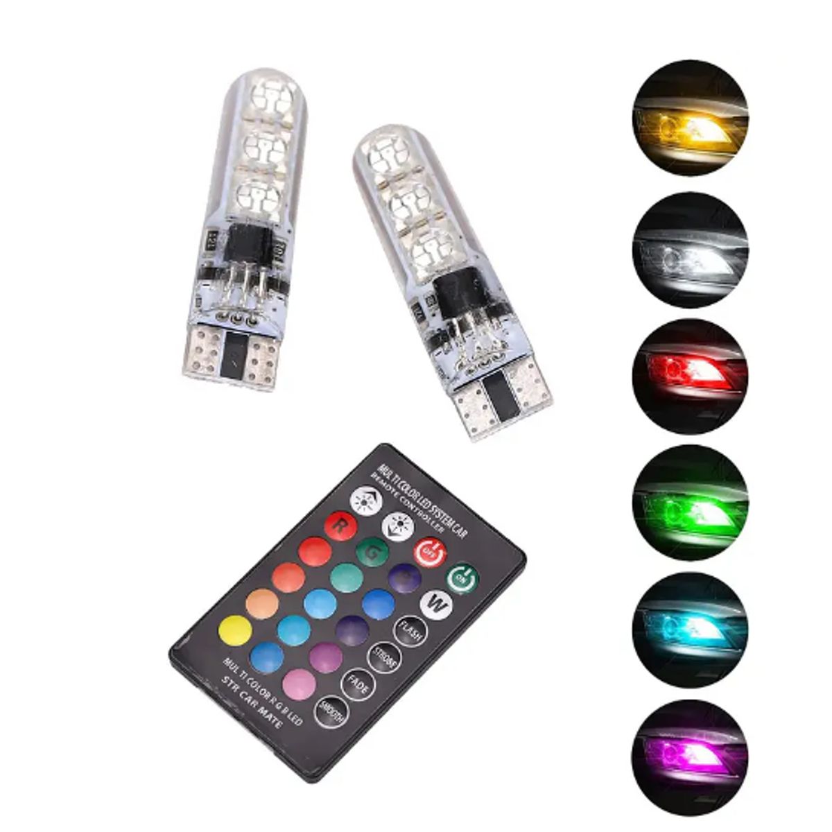 GENERICO - Ampolleta Led Cola De Pez T10 Multicolor Rgb Control