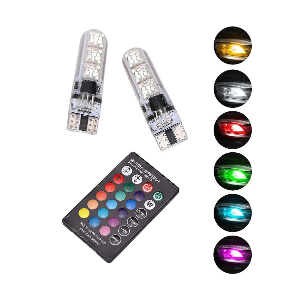 GENERICO - Ampolleta Led Cola De Pez T10 Multicolor Rgb Control