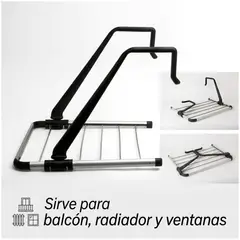 GENERICO - Tendedero Colgante Acero Inoxidable Plegable Balcón Ventana Radiador