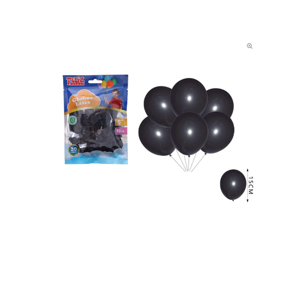 GENERICO - Globos Negro 15Cm 20 Unidades