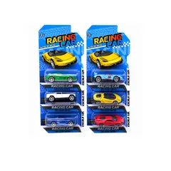 GENERICO - Pack 6 Autitos coleccionables Racing Car Azul