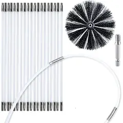 TSKY CHILE SHOPPING - Kit de limpieza de chimenea, cabezal de cepillo para polvo de 10cm, 15 varillas de nailon flexibles