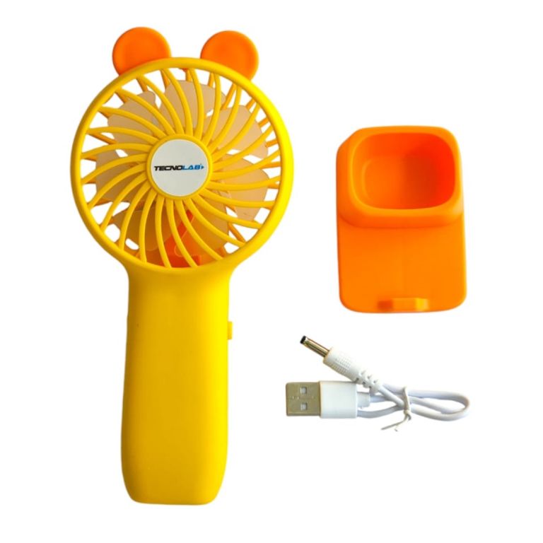 TECNOLAB Mini Ventilador Portátil Recargable Amarillo TL672O
