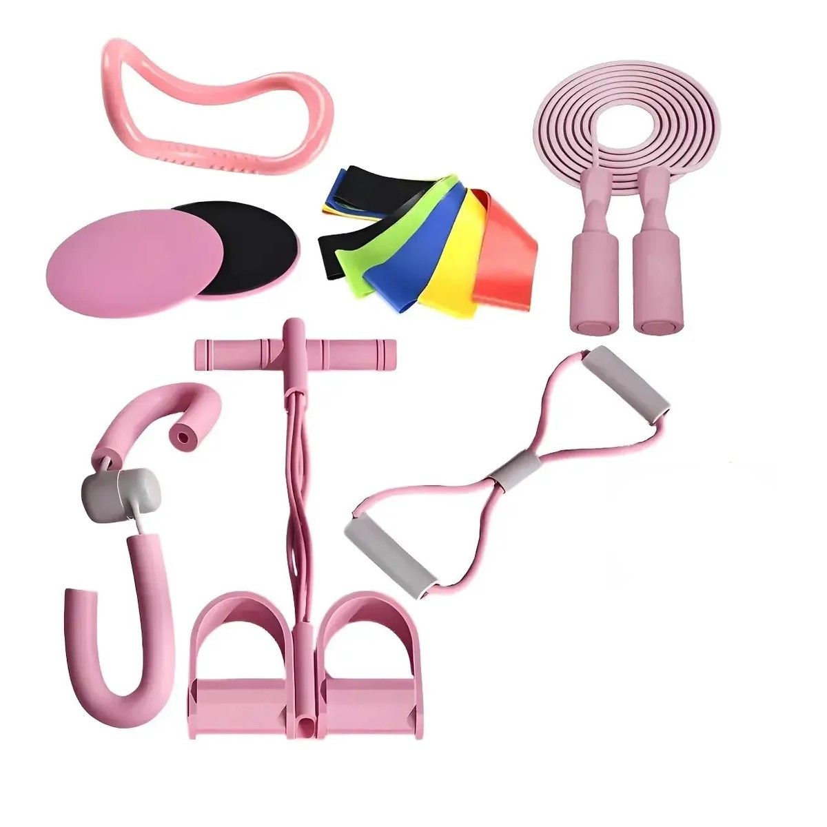 GENERICO - Pilates Y Yoga Bandas Elásticas De Resistencia Kit 11 Pzas BELUG
