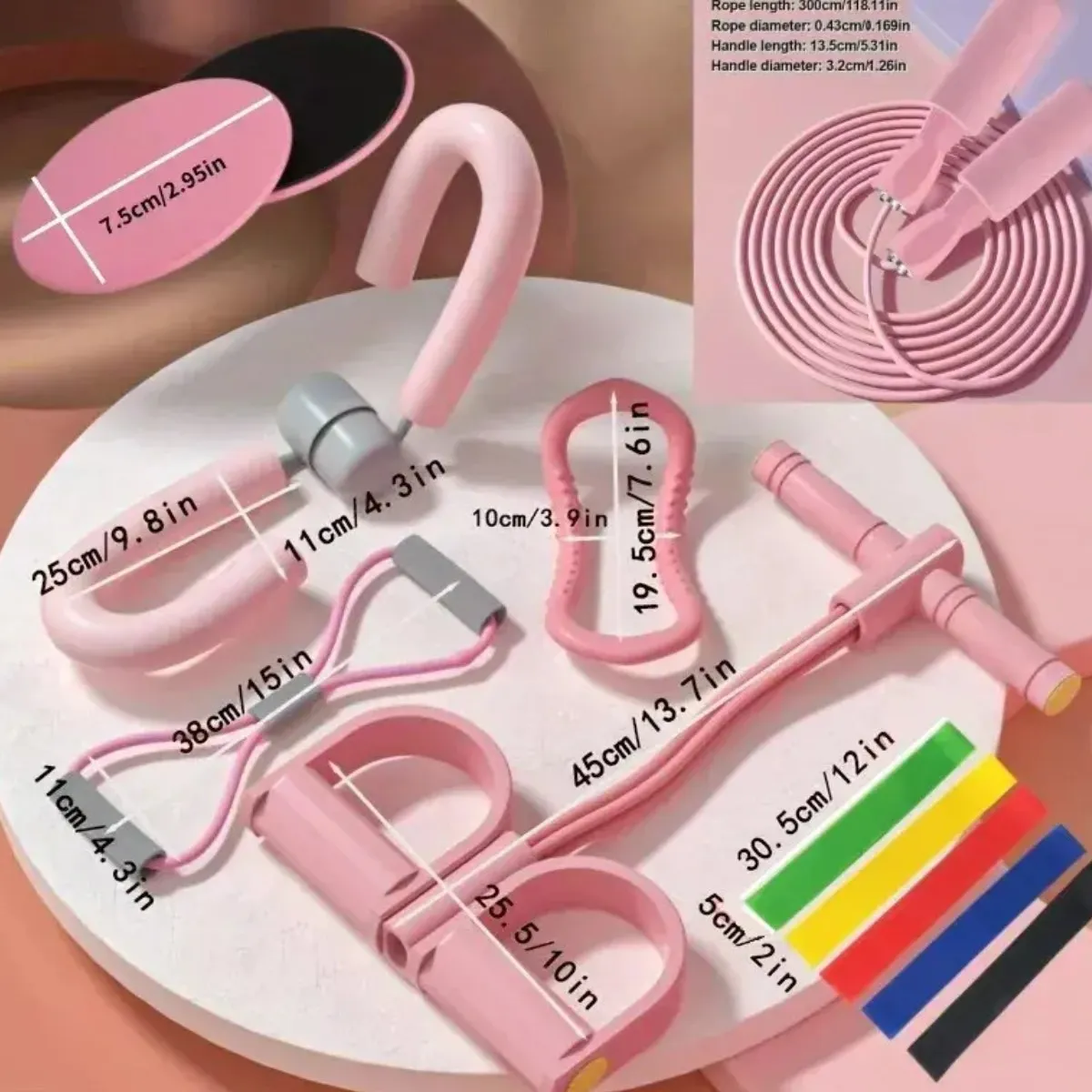 GENERICO - Pilates Y Yoga Bandas Elásticas De Resistencia Kit 11 Pzas BELUG