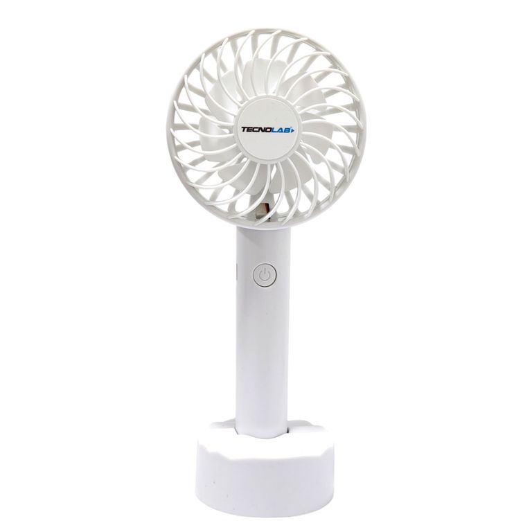 TECNOLAB Ventilador Recargable Portátil Base Blanco TL671W