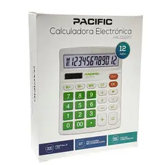 PACIFIC - Calculadora Electrónica 12 dig PAC01122G Verde